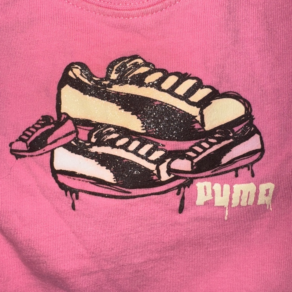 Puma Pink Long Sleeve Tee with Graphic Design - Picture 4 of 4